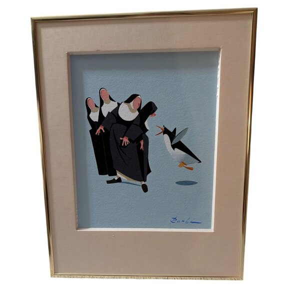 Nun And Penguin Satirical Art Print by Barbe Framed titled Mother - Picture 1 of 15